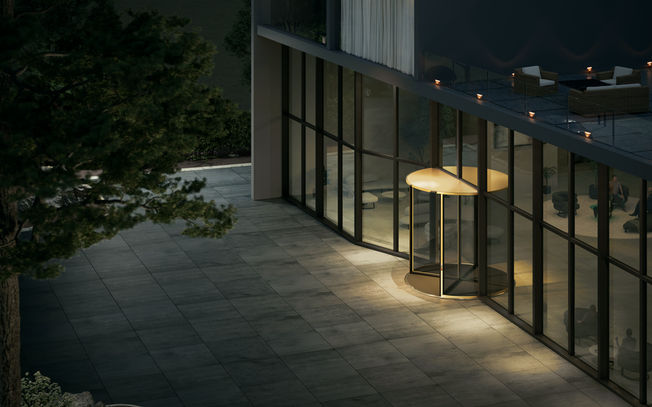 Revo.PRIME Due to the reduced power intake, 30 percent less energy is consumed. Because of this, the Revo.PRIME revolving door impresses in terms of sustainability and is one of the most energy-efficient solutions for entryway areas.