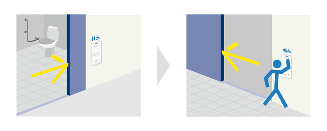 M 238-M WC and nappy changing room push button icons 