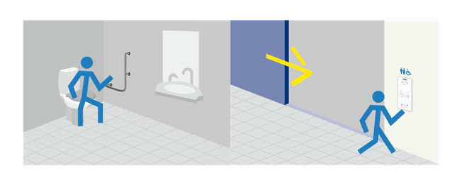 M 238-M WC and nappy changing room push button icons 