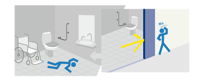 M 238-M WC and nappy changing room push button icons 