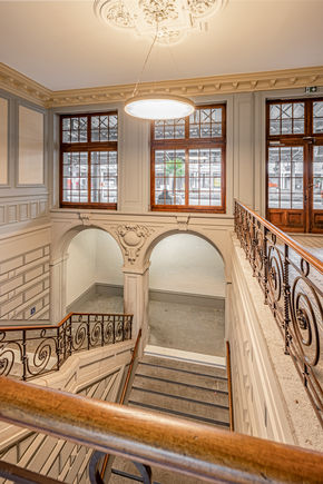 Inside Montreux Station Historical staircase Montreux railway station