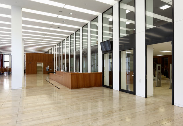 Swing door drive - Slimdrive EMD, Jacob and Wilhelm Grimm centre An electromechanical swing door drive that even moves doors up to 230 kg with ease, allowing visitors convenient ease of access.