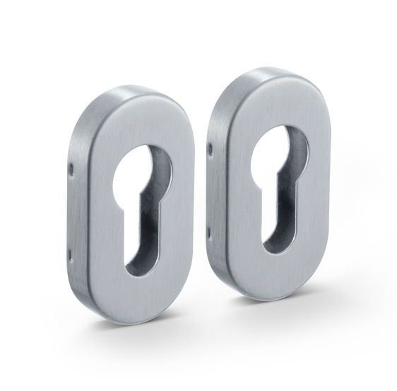 GEZE Handle LH 100 Escutcheon oval Prepared for euro profile cylinders (Set) with mounting accessories