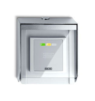 Weatherproof cover on an access control system 