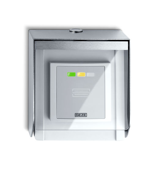 Weatherproof cover on an access control system 