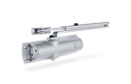Overhead door closer TS 1000 C The overhead door closer is suitable for single leaf doors with a leaf width of up to 950 mm. The closing speed and hydraulic latching action can be adjusted. Variable closing force in two stages by simply turning the bearing block for the link arm around.