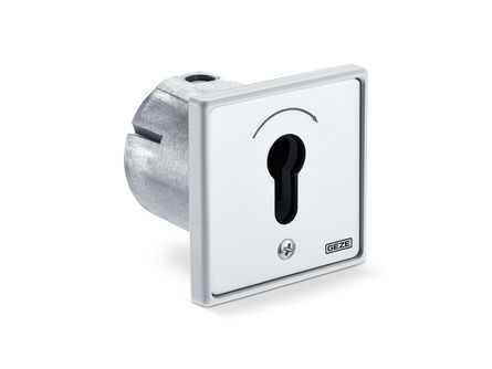 Key switch without Euro profile half cylinder flush-mounted installation Activation device for autom. swing, sliding, folding, curved sliding doors and emergency exit system accessories, flush mounting