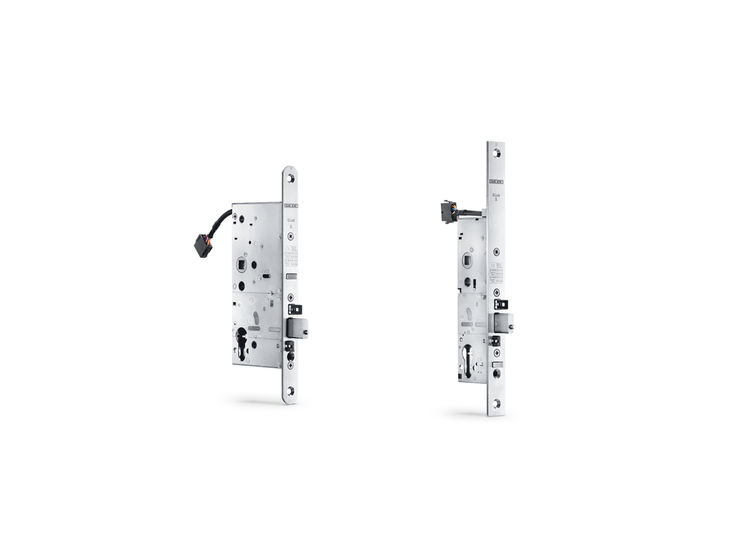 Mekaniskt kontaktlås med svarskontakter för dubbeldörrar, IQ Lock C DL Tillverkat för dubbla nödutgångs- och panikdörrar (vänsterhängd dörr och högerhängd dörr) och för dörrar i utrymnings- och räddningsvägar