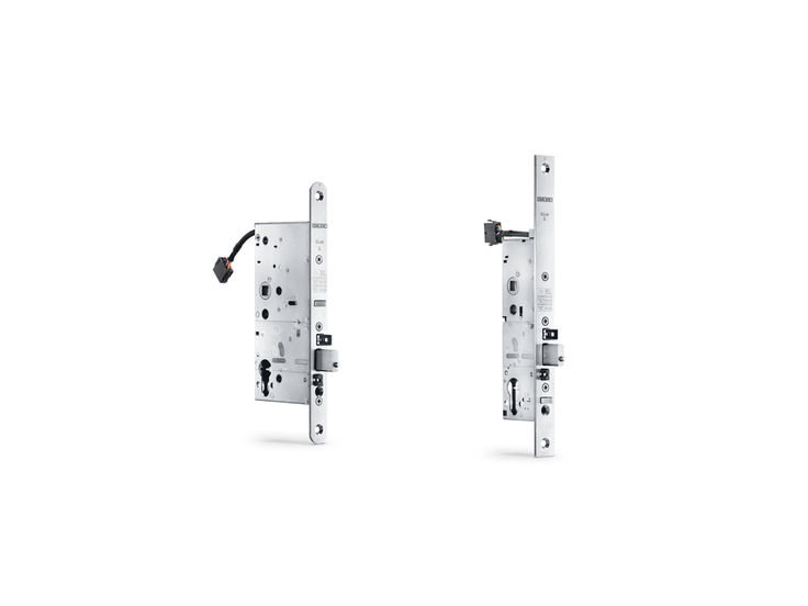 Serrure à contact mécanique avec contacts de position pour les portes à deux vantaux, IQ Lock C DL Conçu pour les portes de sorties de secours et les portes antipaniques à deux vantaux (portes ouvrant à gauche et portes ouvrant à droite) et pour les portes situées le long des issue de secours