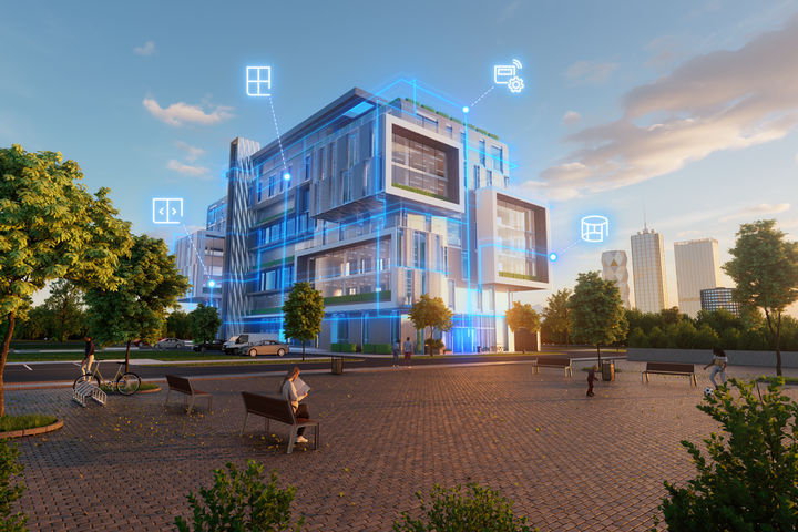 Zwiększanie komfortu w naszych środowiskach pracy i życia, wydajne, bezpieczne i zrównoważone użytkowanie budynków: techniki sterowania cyfrowego i automatyzacji nadają budynkom „inteligencji”.