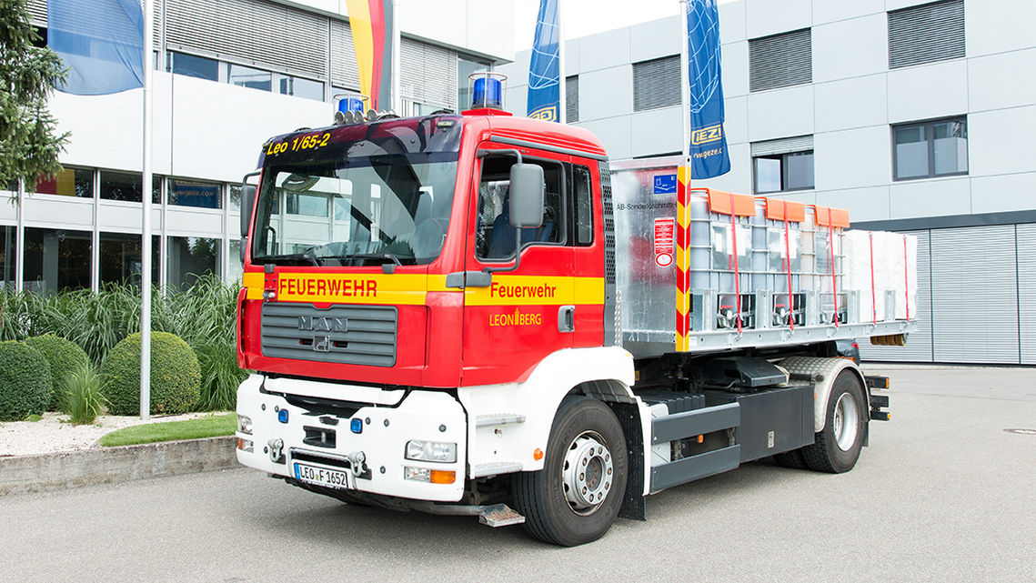 GEZE har i mange år støttet det store engagement, som over 300 frivillige medlemmer af Leonbergs frivillige brandværn viser.