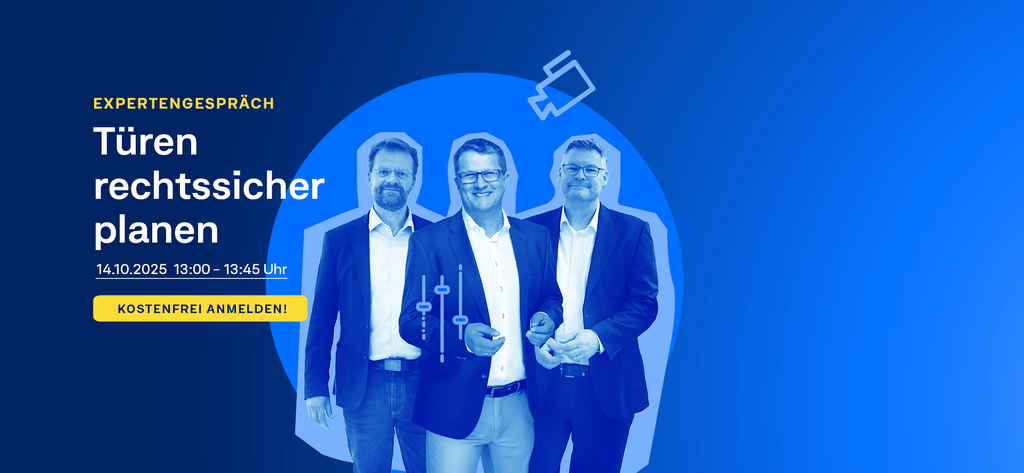 Slider Expertengespräch Türen rechtssicher - eues Datum