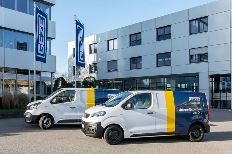 GEZE servisa automobiļi Vācijā