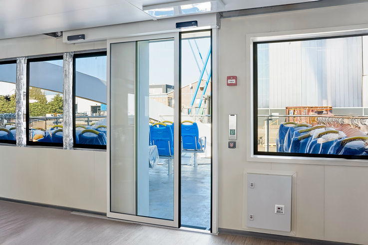 GEZE sliding door on Laboe ferry - Holland Shipyards