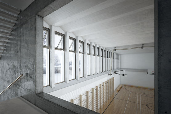Indoor climate control in a gymnasium with natural ventilation