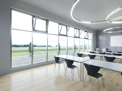 Smart ventilation: GEZE window drives, integrated in a KNX building system