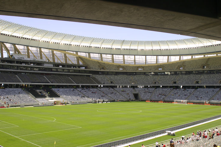 Cape Town stadion, belső nézet a pályával.