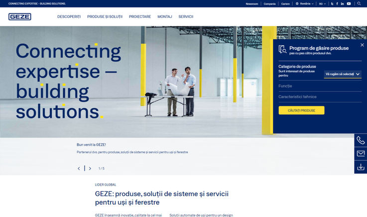 Neue Website für GEZE Romania