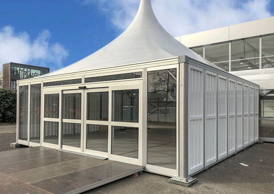 GEZE ECdrive T2 sliding door applications for vaccination centres in the Netherlands