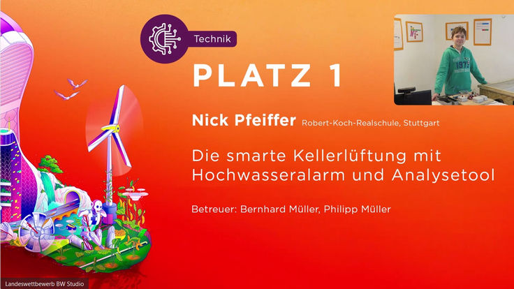 Urkunde von Nick Pfeiffer für sein Forschungsprojekt.