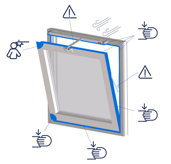 Window safety system Protecting against dangers from windows GEZE