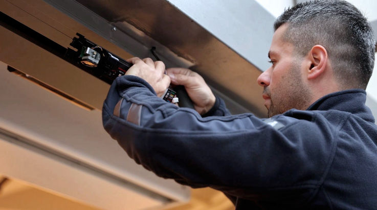 Servicetechniker Shadi Goldenstein bei der Arbeit