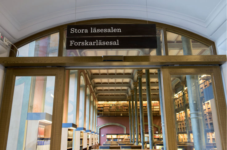 Ansicht des Lesesaals der Königlichen Bibliothek in Stockholm