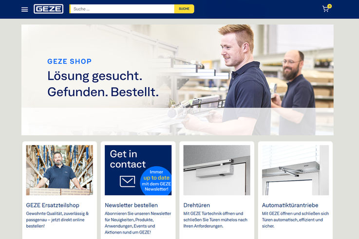 1 GEZE-Shop Homescreen