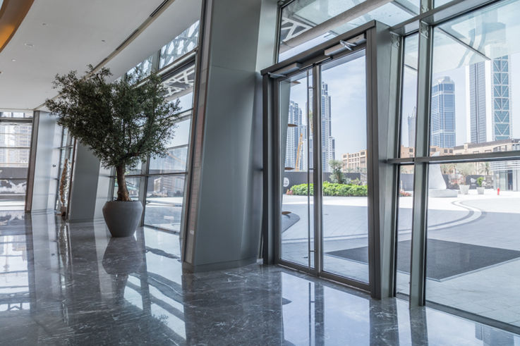 Powerturn swing door drive in the Dubai Opera building