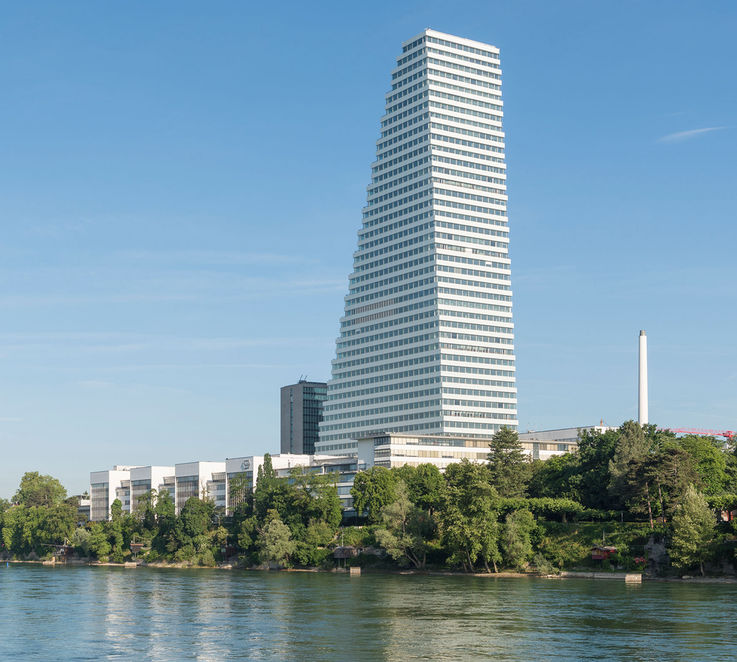 Imponerende silhuett: Roche Tower i Basel. Bildekreditt: F. Hoffmann-La Roche AG