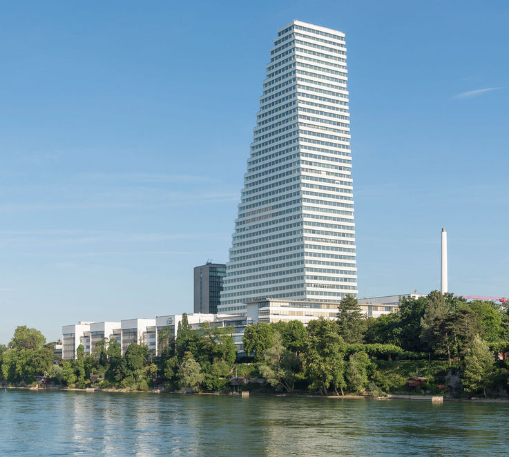 Impressive silhouette: the Roche Tower in Basel. Picture credit: F. Hoffmann-La Roche AG