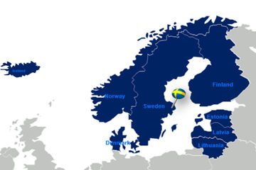 GEZE Skandināvija karte