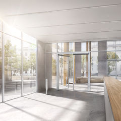 The Powerturn automatic swing door drive reliably and safely opens large, heavy doors with a leaf weight of up to 600 kg.