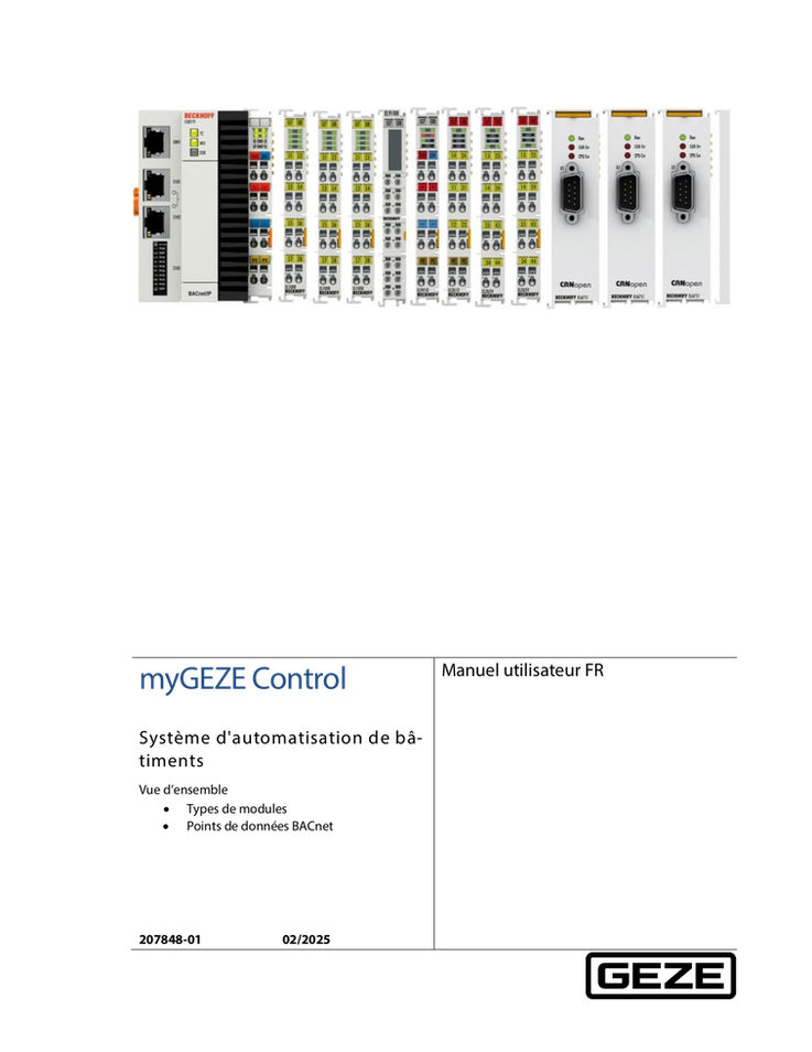 Définition myGEZE Control BACnet