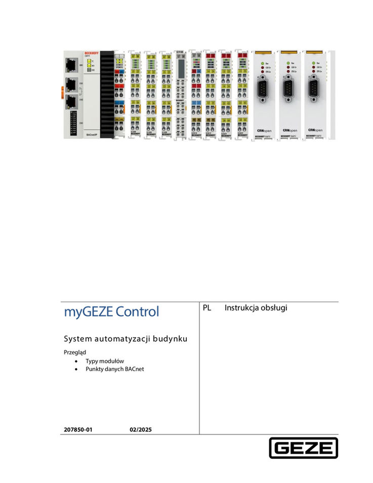 Definicja myGEZE Control BACnet