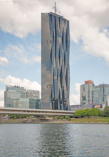 The new landmark of  Donau City, Vienna: DC Tower 1. Photo: Michael Nagl for GEZE GmbH