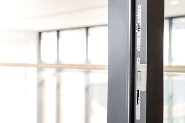 Electric strike - The days when you had to get up and go to the door to open it are over – electric strikes will do the job for you. Open your entrance doors comfortably at the push of a button.
