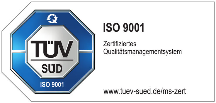 Siegel TÜV Süd Qualitätsmanagement ISO 9001